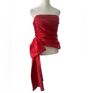 NWT Hutch Anthropologie ruched taffeta bow bustier size 12